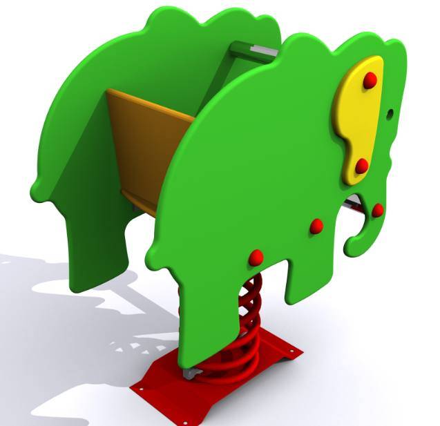 Balancines infantiles adaptados. Modelo Muelle El Elefante Adaptado - Imagen 3