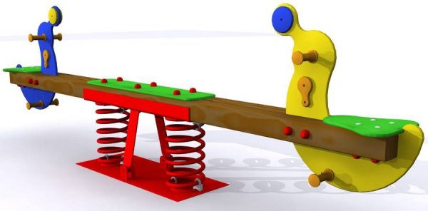 Balancín doble para parques infantiles. Modelo Las Focas