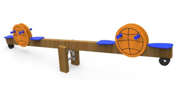 Balancín de 4 plazas para parques infantiles. Modelo Sport Baloncesto
