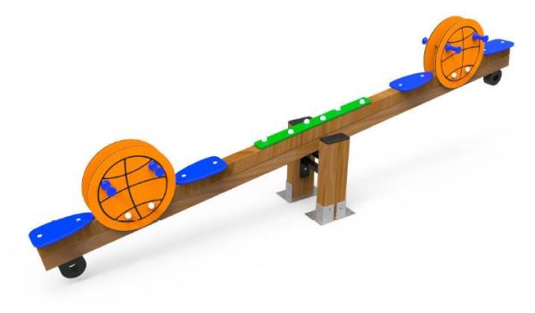 Balancín de 4 plazas para parques infantiles. Modelo Sport Baloncesto - Imagen 2