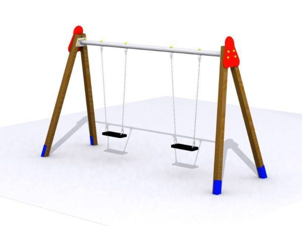 Columpio 2 asientos para parques infantiles - Imagen 2