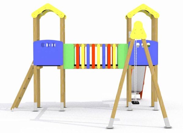 Conjunto 2 torres con columpio y tobogán. Parque infantil Ebro - Imagen 4