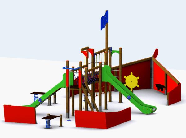 Completo parque infantil exterior El Barco Atlántico - Imagen 4