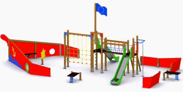 Completo parque infantil exterior El Barco Atlántico