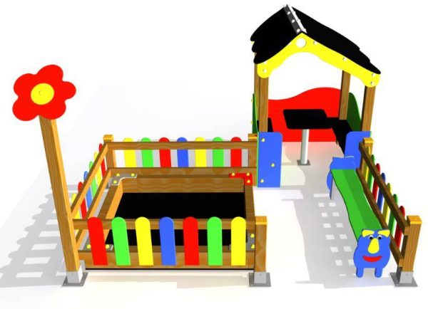 Conjunto Casita La Flor para parques infantiles