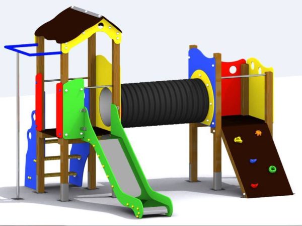 Conjunto Nervión - Parque Infantil con 2 torres, túnel, tobogán y barra de bomberos - Imagen 3
