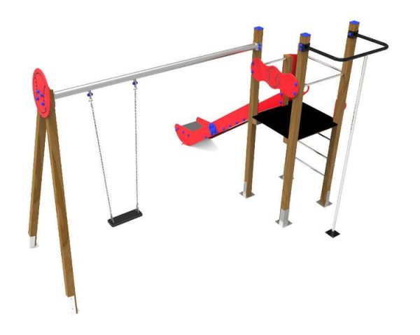 Combi de columpio y tobogán para parques infantiles. Maxi Torre BEISBOL - Imagen 2
