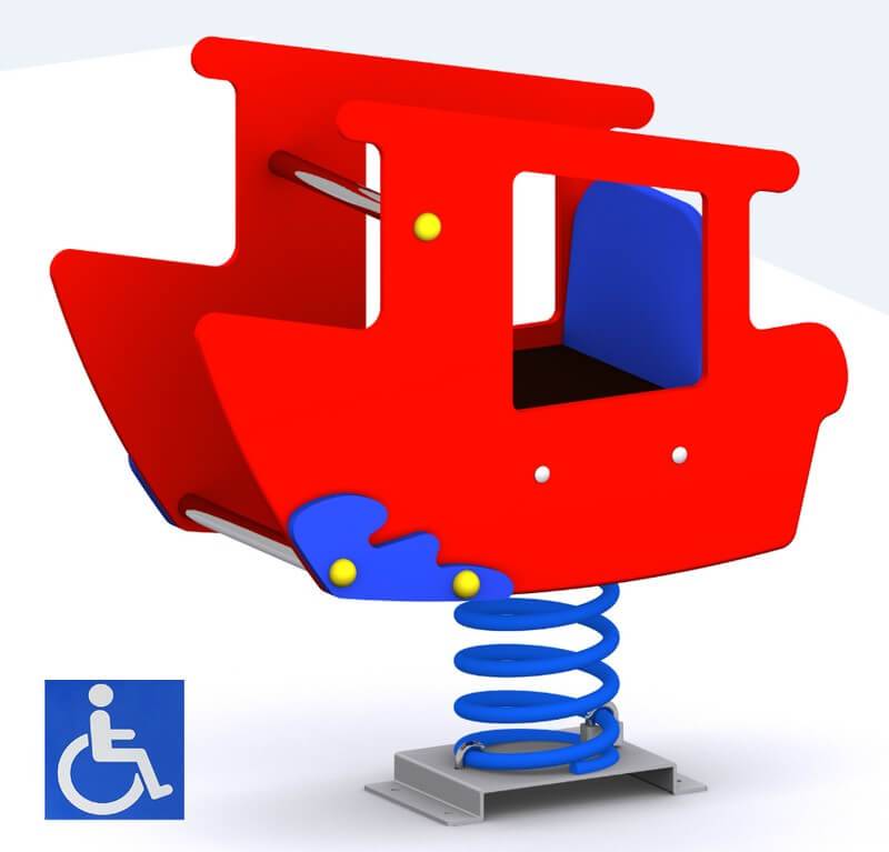 Muelle infantil inclusivo doble panel. El Barquito Adaptado