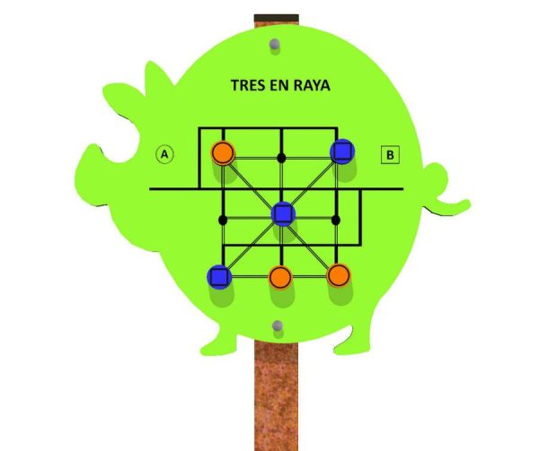 Panel de juego Tres en Raya para parques infantiles inclusivos