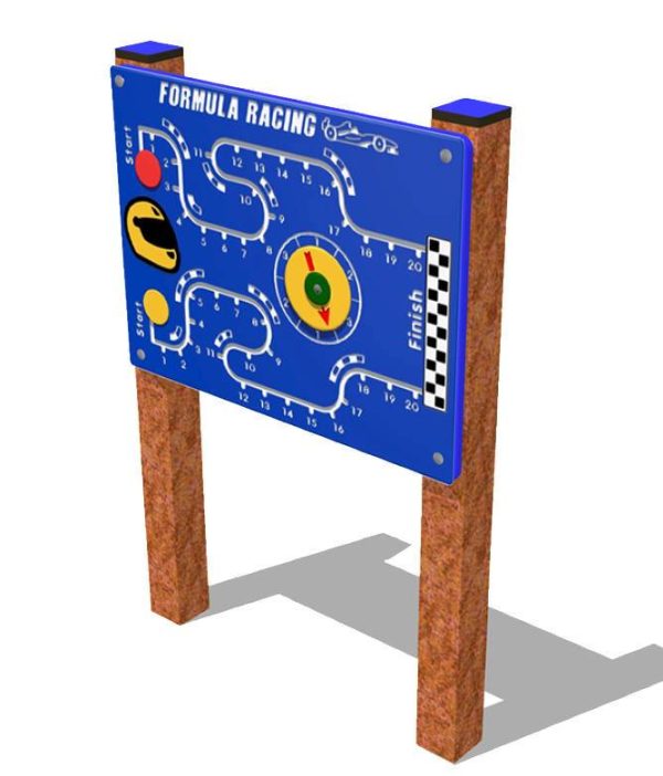 Panel juego lúdico inclusivo Carrera de Coches