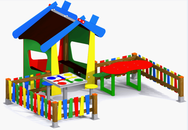 Parque infantil para guarderías. Conjunto Casita Pirineo