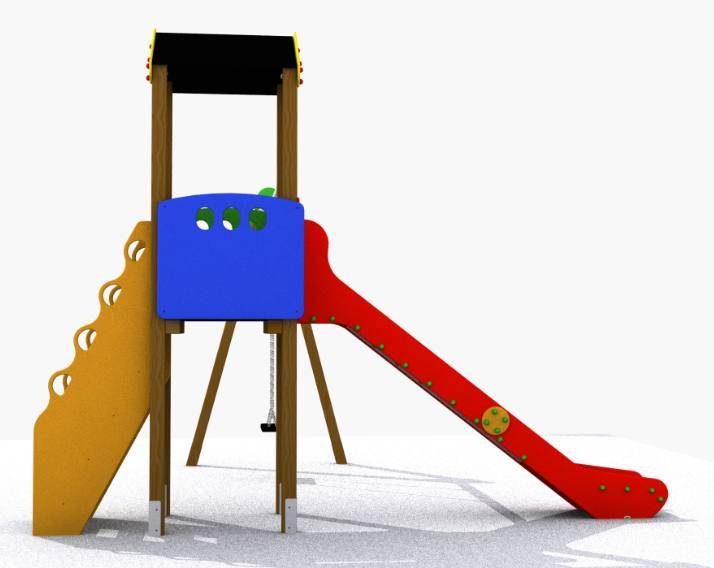 Torre Tobogán con columpio. Parque Infantil El Mundo - Imagen 2