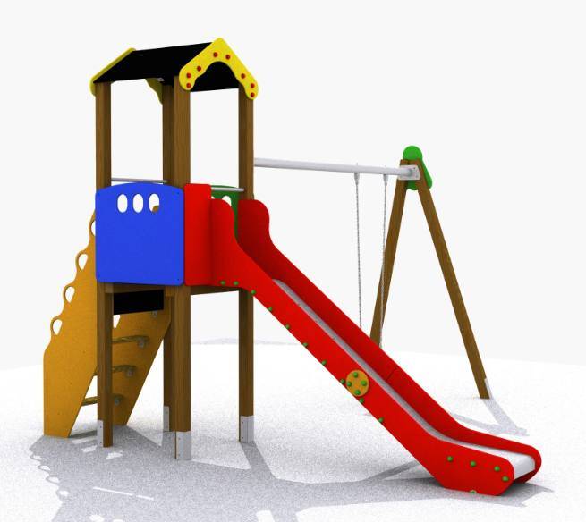 Torre Tobogán con columpio. Parque Infantil El Mundo - Imagen 4