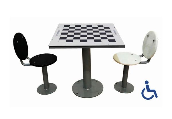 Mesa Ajedrez exterior MACIA2R con 2 asientos con respaldo