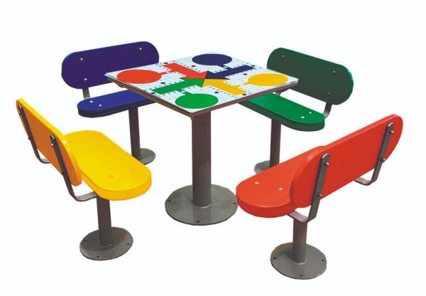 Mesa Multijuegos exterior MMCIB4R (ajedrez, oca, parchís y tres en raya)