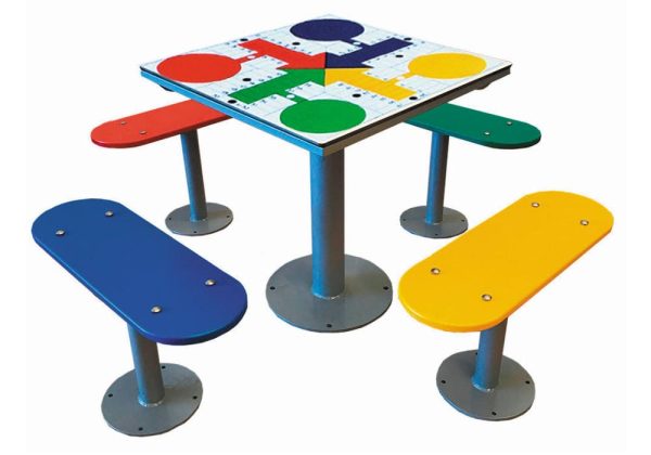 Mesa Multijuegos exterior MPCIB4 (antivandálica con 4 bancos independientes)