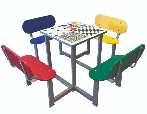 Mesas de juegos resistentes y antivandálicas para patios escolares MMCCB4R