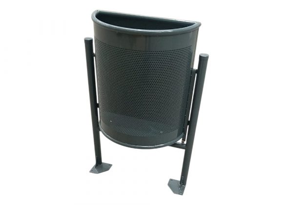 Papelera Urbana Semicircular DUMUPA-10 de 30 Litros en Acero Galvanizado